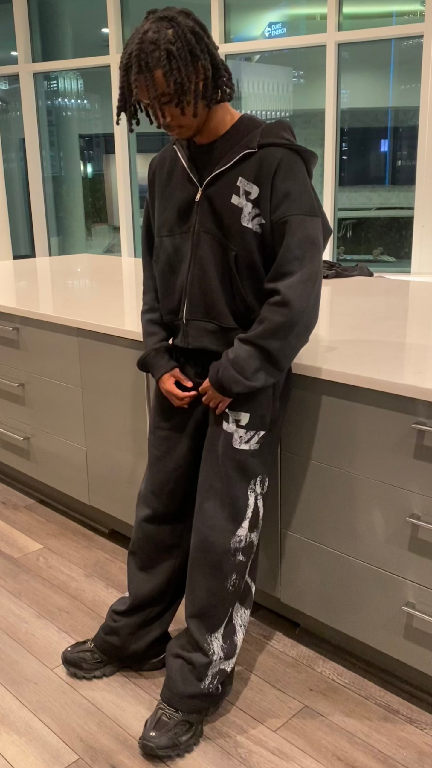 "SW" SWEATSUITS (BLACK)